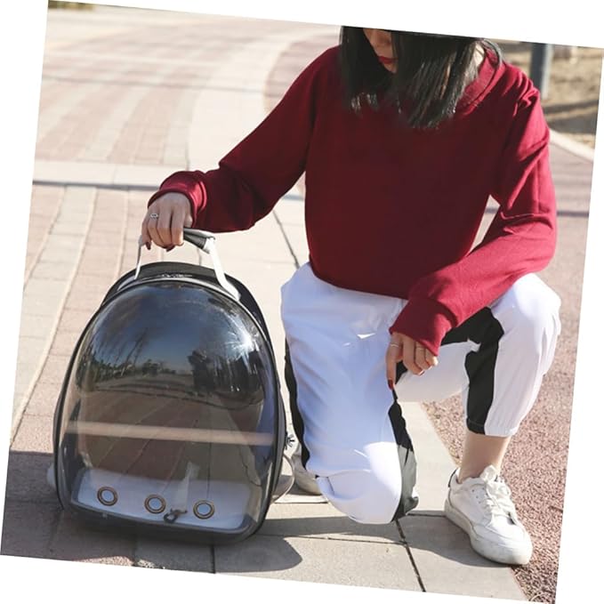 Portable Pet Backpack Breathable Parrot Carrier Inner Wooden Bar for Outdoor Travel and Comfort