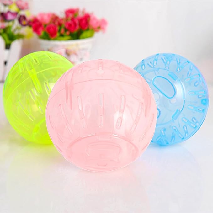Silent Exercise Ball Plastic Spinner Hamster Running for Sugar Gliders Small Mice Gerbils Multiple Colors Hamster Exercise Ball, Transparent
