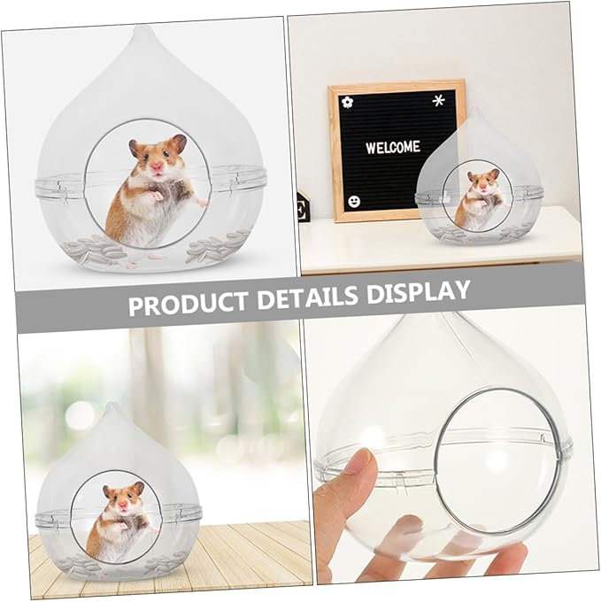 Transparent Hamster Sand Bath Box Small Dust Bath Container for Chinchillas Small Pets Easy to Observe for Bathing Playing Suitable for Hamster Cage Accessories