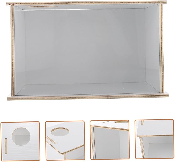 Wooden Hamster Sand Bath Box Multi-Function Pet Bathtub for Chinchillas Animals Easy to Design for Bathing Toilet Use Fresh Tidy Space