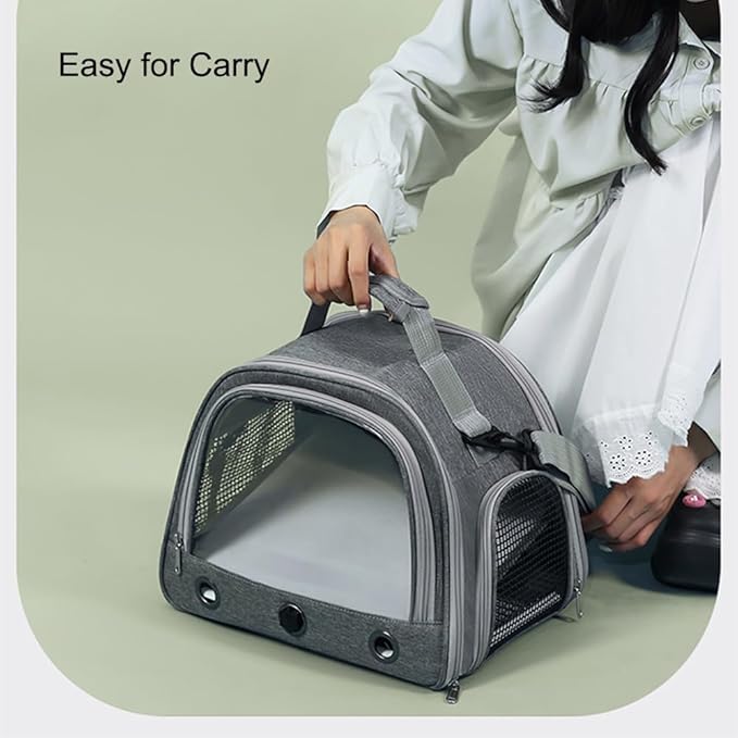 Guinea Pig Travel Carrier Bag,Portable Small Animal Carrier Pouch for Hamster Chinchilla Rabbit Bunny Gerbil Hedgehog Sugar Glider Hedgehog Outgoing Travel Carrying Bag (Grey)