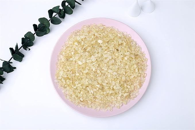 Natural Citrine Crystal Quartz Rocks Chips Vase Filler Rocks for Succulent Plant Small Fish Tank Aquarium Gravel Decorative Pebbles Stones(200 gram)
