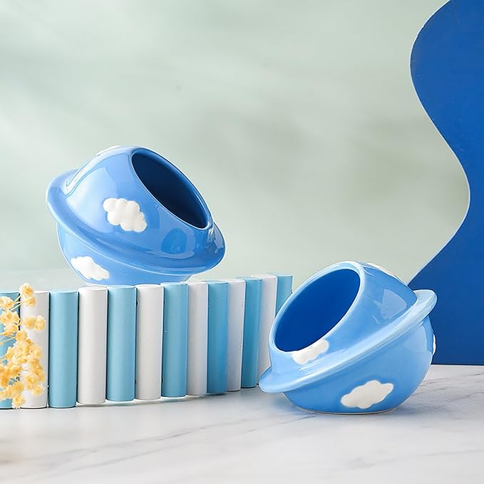 GKYZBB Blue Planet Hideout Ceramic,Hamster House and Habitats Cool Bed Ideal for All Season Dwarf Gerbil Mice Golden Bear