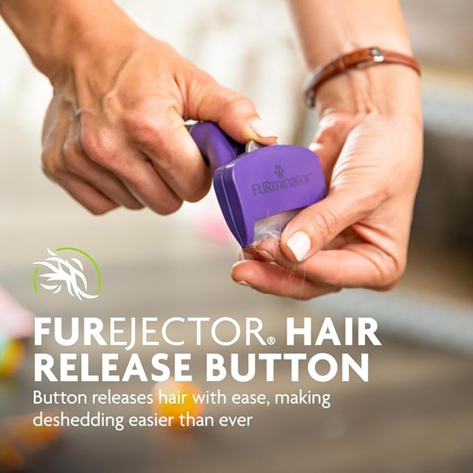 FURminator deShedding Tool For Medium to Large Cats With Short Hair, Removes Loose Hair From Shedding