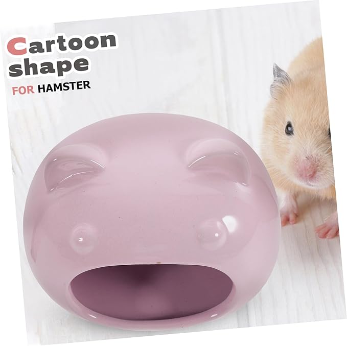 BESPORTBLE Small PET Hideout Ceramic House Cozy Bed for Hamsters Gerbils and Small Animals Comfortable Hideaway Shelter Fleece Bedding
