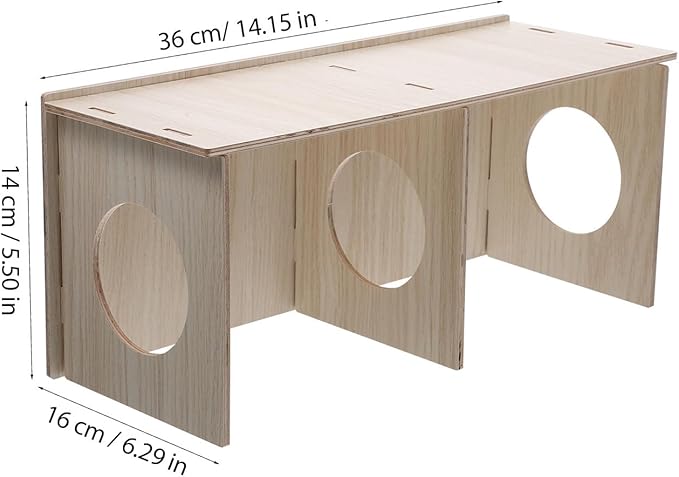 Gadpiparty Wooden Hamster Habitat with Two Rooms, Wood Cabin and Hideout for Guinea Pigs, Mice, Rats, and Small Pets – Toy for Play and Rest