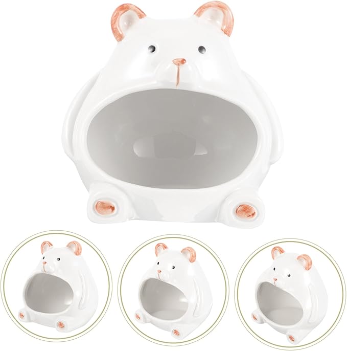 Cooling Ceramic Hamster House Cute Cartoon Hideout Small Pet Nest for Guinea Pig and Dwarf Hamsters Summer Cooling Shelter for Rest and Activity