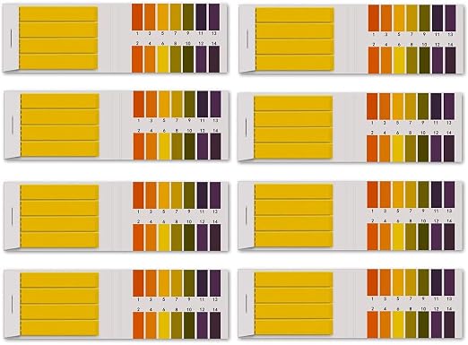 8 Pack 640 Pieces PH Test Strips, Universal Litmus Indicator 1-14 pH Testing Paper for Testing Soil Water Saliva Urine Water Food Fish Tank Aquariums Ponds
