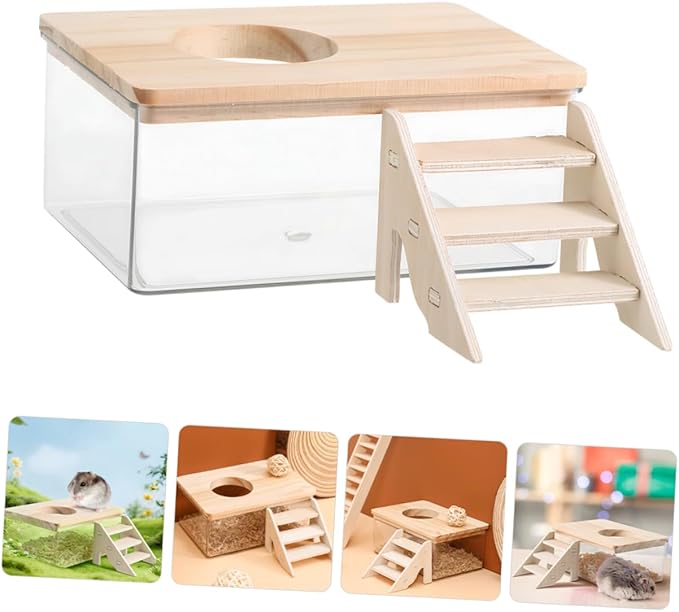 Kisangel Easy Replacement Small Animal Litter Box Stylish Hamster Bathroom Bath Sand for Hamster Shower Chinchilla Dust Bath