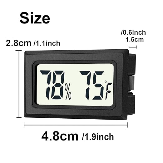 JEDEW 4 Pack Mini Digital Hygrometer Thermometer Gauge, Indoor Outdoor Temperature Humidity Meter for Humidifiers Greenhouse Reptile Plant Humidors, Large LCD Screen, Display in Fahrenheit (℉) (4)