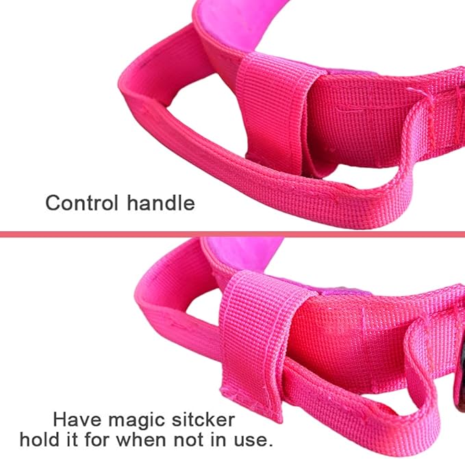 Xqpetlihai Tactical Dog Collar and Leash Set Adjustable Military Nylon Dog Collar with Control Handle and Heavy Duty Metal Buckle for Large Dogs（Pink XXL
