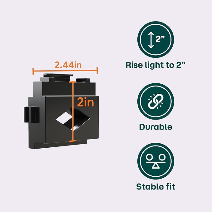 Aquarium Light Risers for Fluval Plant & Marine 3.0 & 2.0 LED | Heat-Resistant Polymer Stand | Toolless Easy Install (2-Inch)