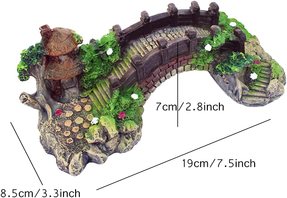Ulalaza Aquarium Decorations Landscaping Tree Stump Hole Rock Cave Hideouts Stone Fish Tank Resin Driftwood Painted with Realistic Details Over House Supplies Castle Accessories