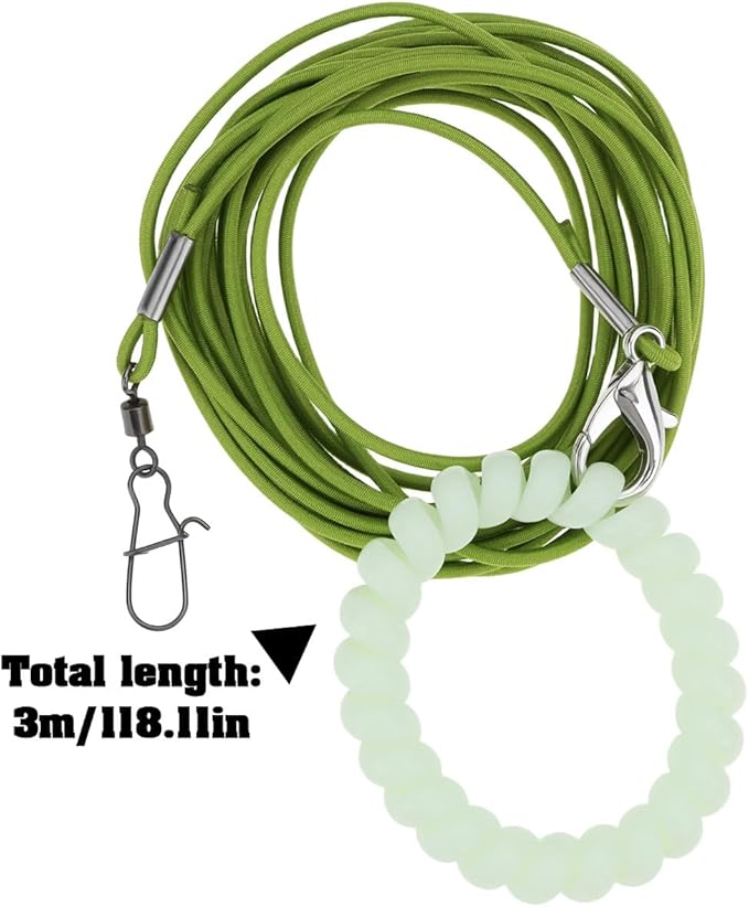 Bird Harness Flying Training Rope 3M for Parrots Pigeons and Budgerigars with 4# Ring (Green)