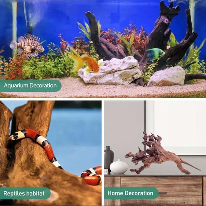 Aquarium Driftwood Decorations,Sinkable Natural Wood Branches Fish Tank Decor Assorted Size Trunk Reptile Habitat Terrarium Ornament(S)