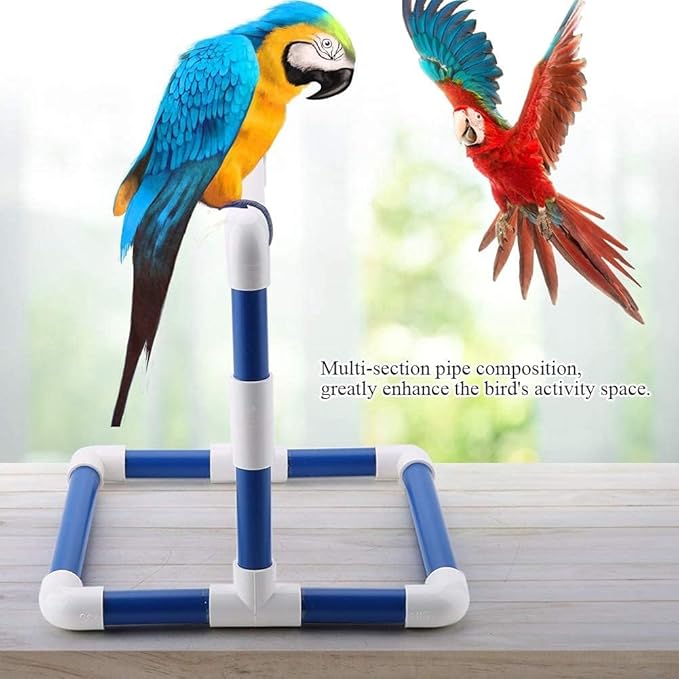 Bird Perch, Parrot Stand Training Stand Table Top Stand Perch Rack Bird Play Training Stands Parrots Shower Perches for Macaw Cockatoo African Grey Budgies Parakeet (Pvc 2)