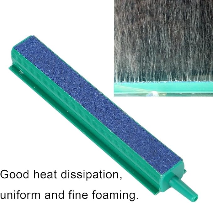 Green Air Stone Bar Fine Bubble Diffuser for Aquarium Air Pump Even Oxygenation and Heat Dissipation(15CM)