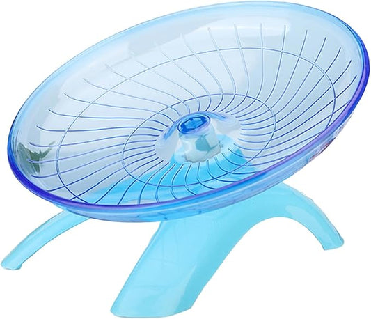 Hamster Flying Saucer Silent Running Wheel, 7 Inch, Suitable for Guinea Pigs, Hamsters, Hedgehogs and Other Small Animals to Ensure Safe Exercise（Blue）