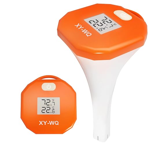 XY-WQ Digital Pool Thermometer, Easy-to-Read, Large LCD, IPX8 | Large LCD with easy-read numbers, IPX8 waterproof housing and safety rope for pools, spas, hot tubs and aquariums.