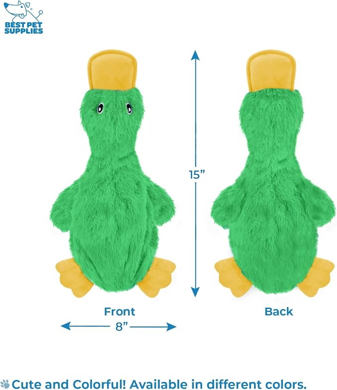 Best Pet Supplies Squeaky Dog Toys with Soft Durable Fabric for Small, Medium and Large Pets Interactive Toy for Indoor Play, Supports Active Biting and Play - Green