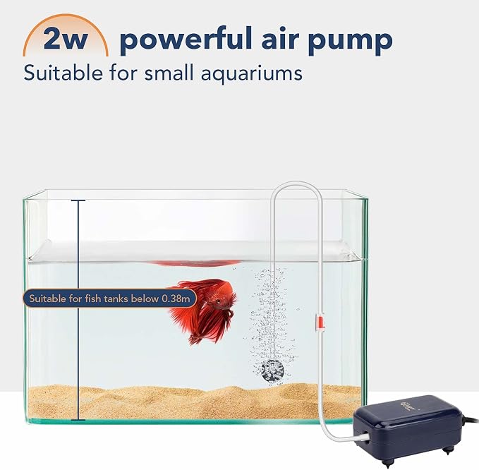 hygger Aquarium Air Pump,Adjustable Oxygen Pump，Silent Powerful Aerator Pump 2W/3W/4.5W/6W/ 1/2 Air Outlets Ultra for Up to 100 Gallon Tank