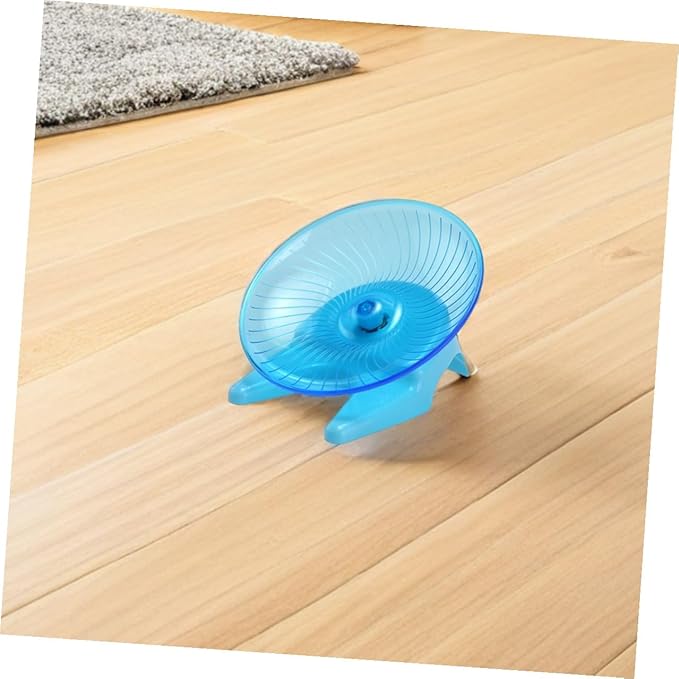 Cabilock Silent Pet Running Wheel with Non-Slip Stand, 7-inch Flying Saucer Hamster Exercise Wheel for Gerbils, Hamsters, and Small Animals, Light Blue Small Animal for Active Play