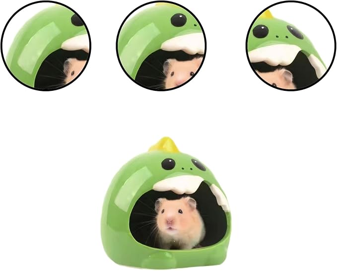 Ceramic Pet Nest for Small Animals - Hamster Ceramic House with Smooth Interior, Enclosed Hideout for Comfortable Shelter and Ventilation