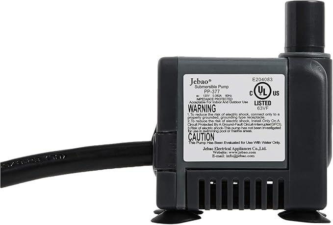 Jebao Jecod PP-377 Submersible Fountain Pond Pump 105gph replace PP-377LV (No Inline Plug)