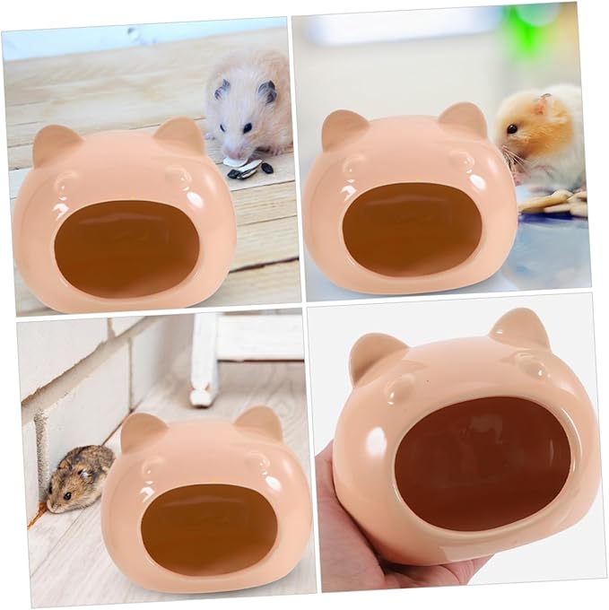 POPETPOP Adorable Small Pet House Ceramic Hamster Hideout Guinea Pig Hide Lightweight Design