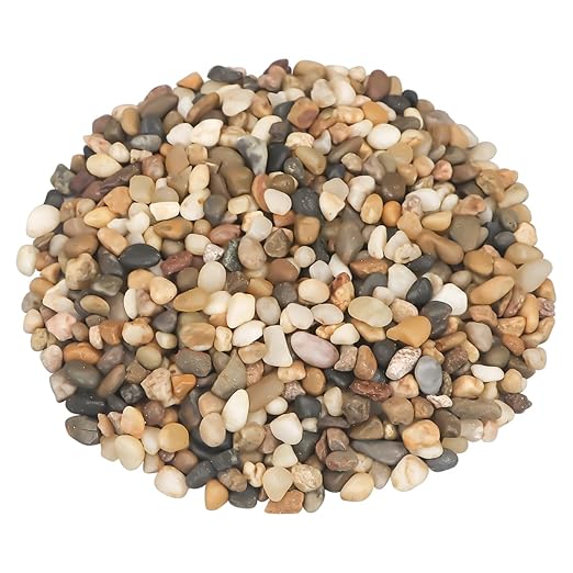 River Rocks, Landscaping Pebbles, Mixed Color Decorative Stones, 1 Pound | Ornamental Gravel Filler For Flower Bed, Fish Tank, Plants, Vases, Succulents, Home & Garden Landscaping Decoration