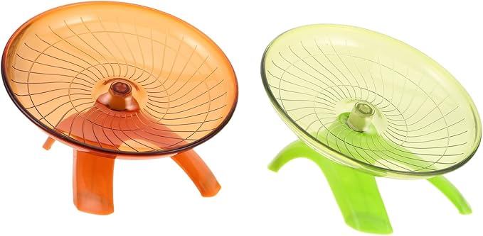 BESPORTBLE 2pcs Hamster Flying Saucer Wheel Silent Exercise Spinner for Gerbils Hedgehogs and Small Pets Easy to Clean Activity for Active Play