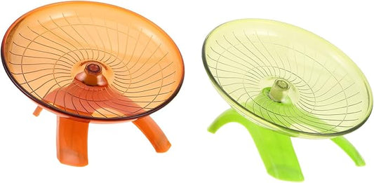 BESPORTBLE 2pcs Hamster Flying Saucer Wheel Silent Exercise Spinner for Gerbils Hedgehogs and Small Pets Easy to Clean Activity for Active Play
