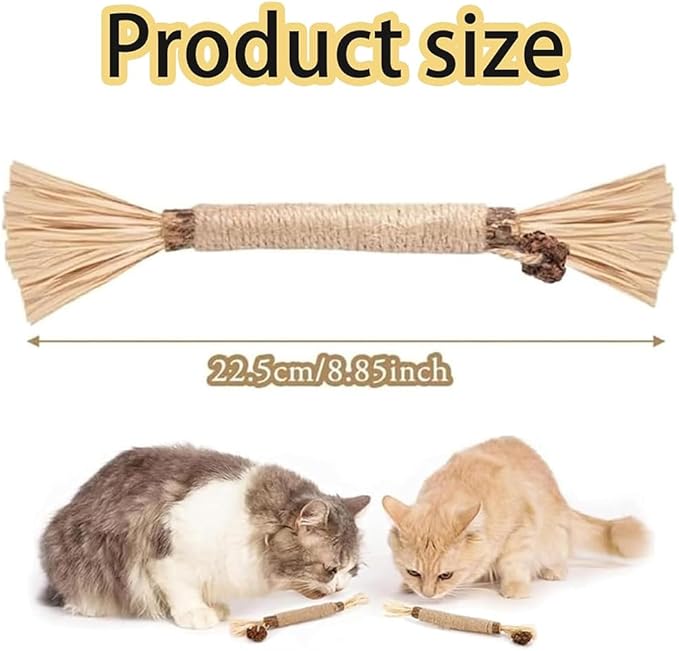 Natural Silvervine Dental Sticks, Natural Silvervine Sticks for Cats, Cleaning Dental, Scratch and Bite Resistant, Calm Cat Boring, for Indoor Kitty Interactive Kitten Chew Playthings (3Pcs)