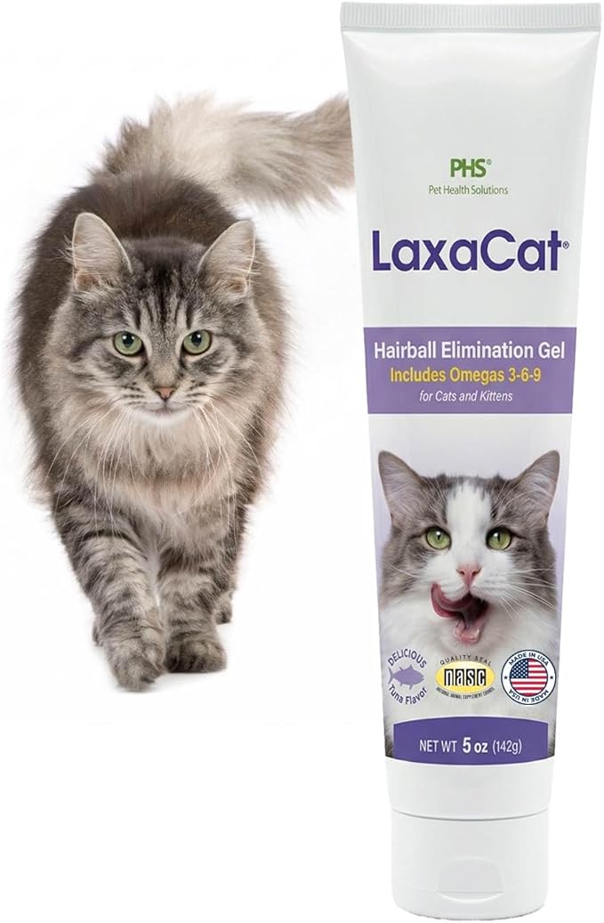 Hairball Gel for Cats - Gentle Hairball Remedy & Feline Digestive Support-Cat Hairball Paste for Constipation Relief, Hairball Control & Furball Treatment-Malt-Flavored Cat Laxative Gel, 5 oz