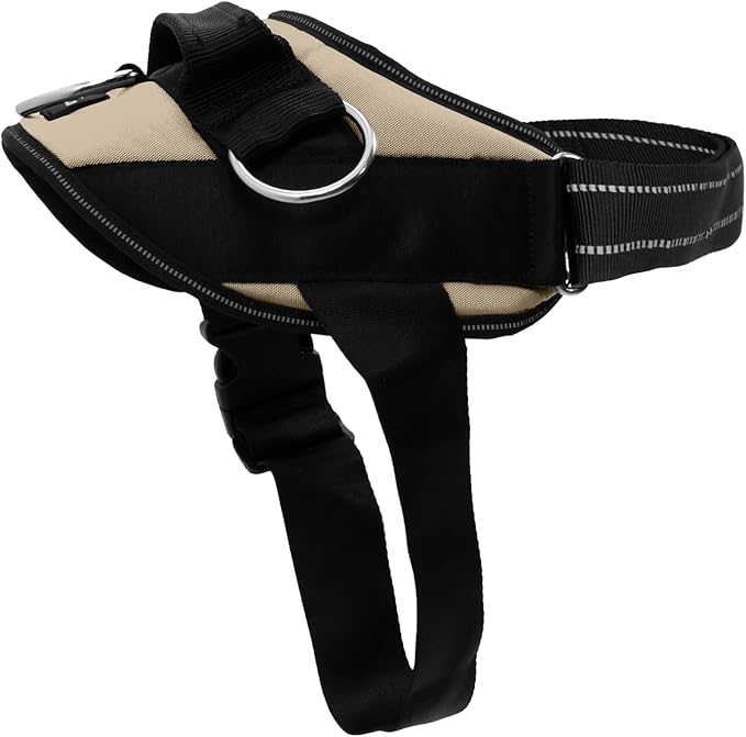 ShawnCo Essential Dog Harness, No-Pull Pet Vest with 3 Leash Clips, No Choke, Reflective, Adjustable and Padded, for Easy Walking and Training for Small, Medium and Large Dogs (Driftwood, XL)