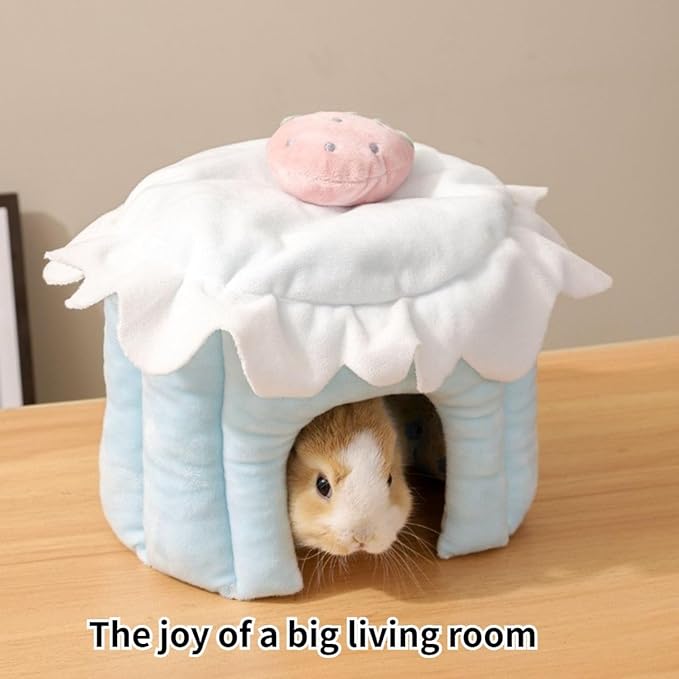 Cake Shaped Guinea Pig Tunnel, Rabbit & Small Pet Tunnel, Cage Accessories for Guinea Pig, Bunny, Hamster, Chinchilla, Ferret & Rabbit (Blue, M)