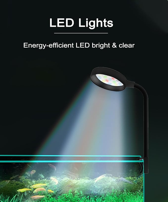 LED Aquarium Light, Grow Light Aquarium Plant Lighting Rotatable Clip On Lamps for Small Fish Tank, Landscape Lighting, Lamps Clip On Landscape