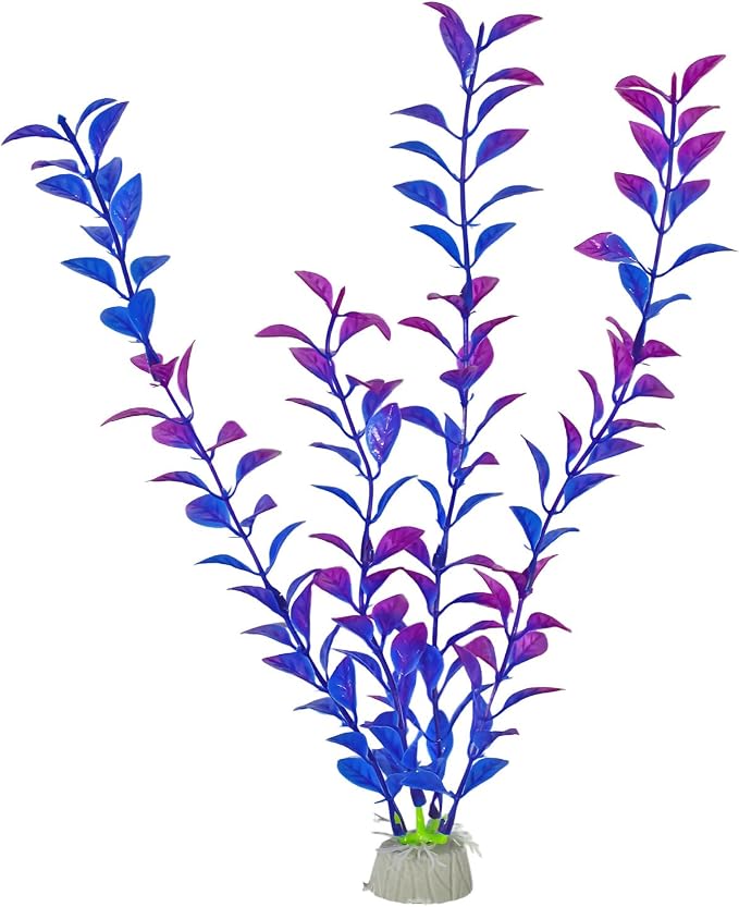 10 Pcs Artificial Aquarium Plants, Plastic Aquatic Plant Decor for Fish Tank, Stream Tank, Aquarium Landscape Decoration (25cmpg-Purple)