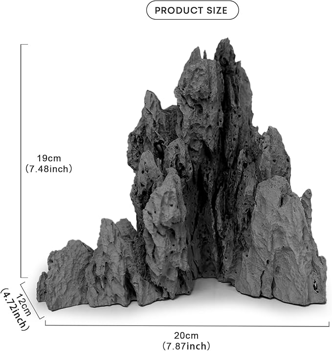 FZONE Resin Seiryu Stone Model Ph-Neutral Aquarium Rocks for aquascaping, Micro-Landscapes