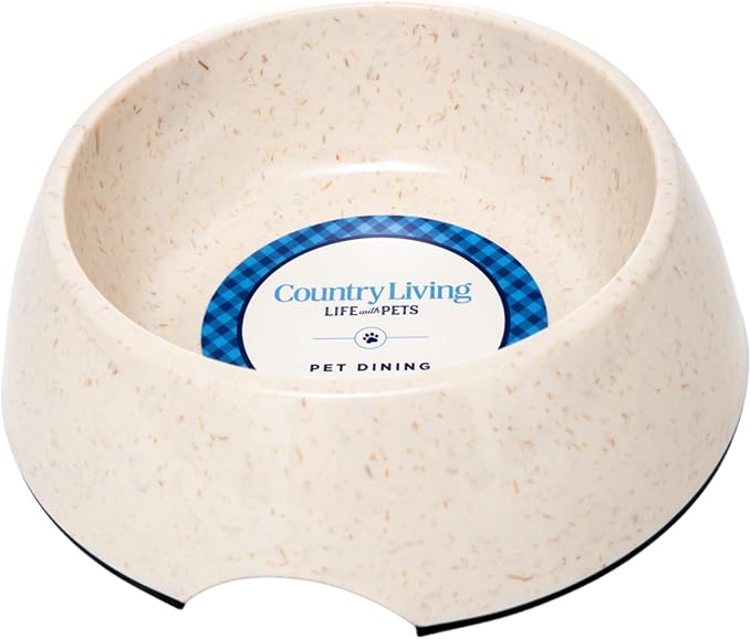 Country Living Set of 2 White Swan Bamboo Dog Bowls (64oz) – Naturally Sourced Bamboo Design, Non-Toxic, Durable, Dishwasher & Microwave Safe and Pet-Safe Feeding Dish, Ideal for Extra Large Dogs