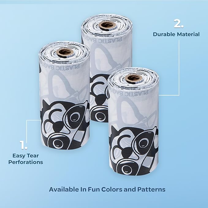 Best Pet Supplies Dog Poop Bags for Waste Refuse Cleanup, Doggy Roll Replacements for Outdoor Puppy Walking and Travel, Leak Proof and Tear Resistant, Thick Plastic - White, 150 Bags