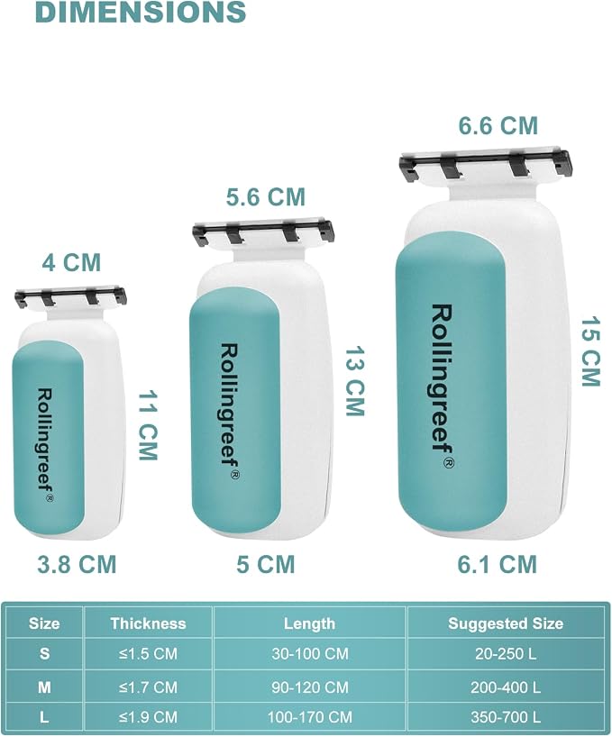 Aquarium Glass Cleaner, Algae Scraper for Aquarium, Fish Tank Magnetic Glass Cleaner, Magnetic Fish Tank Cleaner, Aquarium Glass Cleaner with Two Detachable Scrapers (L)