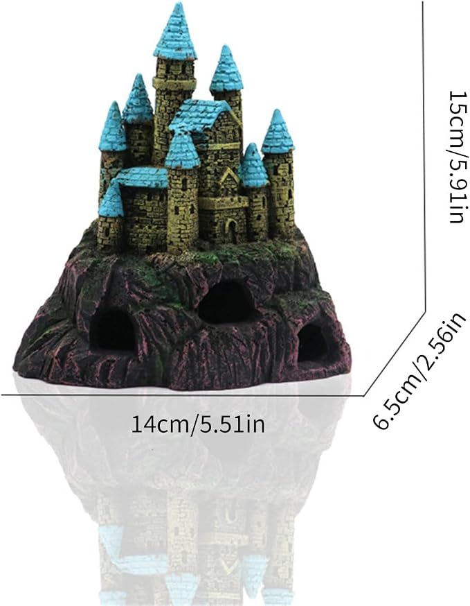 Artistic Underwater Castles Hideouts for Fish and Shrimp Durability Resin Aquariums Ornament Fish Tanks Castles Cave Resin Aquarium Decoration