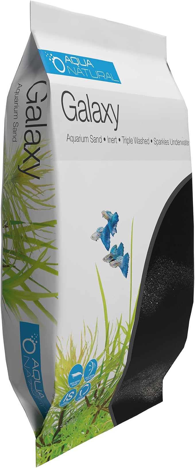 Aqua Natural Galaxy Sand 10lb Substrate for aquascaping,Aquariums,vivariums and terrariums,Black,(Pack of 4)