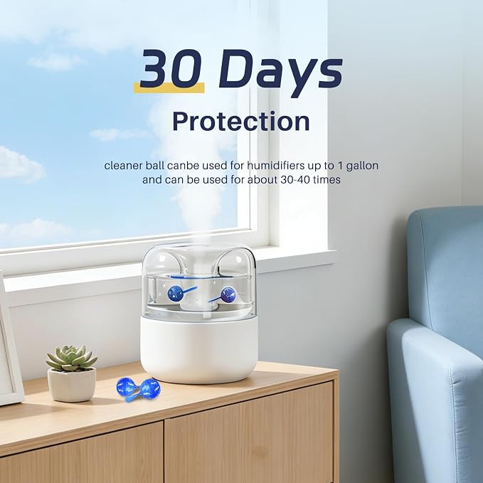 12 Pack Humidifier Tank Cleaner Balls compatible with All humidifiers | Humidifier Cleaner Balls for Fish Tanks, Purifies Water, Prevents Hard Water Build-Up Reduces Scale to improve Humidification