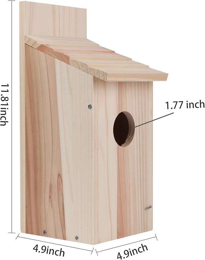 2 Pack Bird Houses for Outside,Blue Bird Box House for Outside,Cedar Finch Swallow Wren Hummingbird Birdhouse,DIY