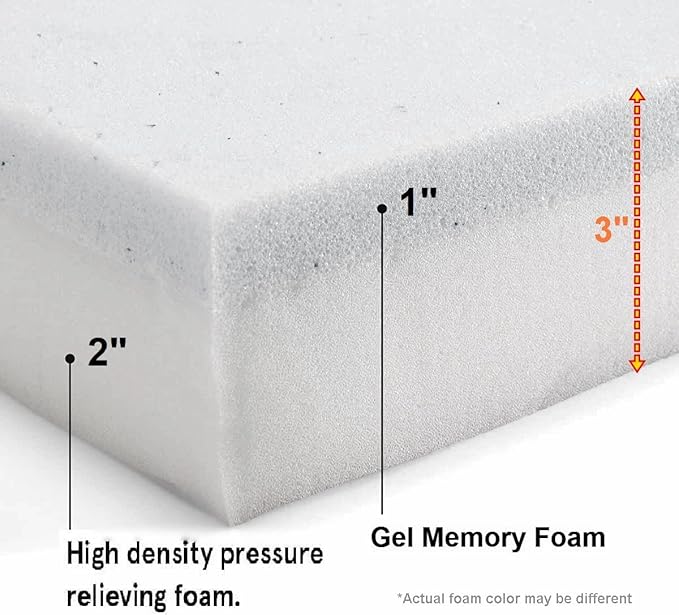Dogbed4less High Density Solid Gel Infused Memory Foam Pad Dog Pet Bed + Internal Waterproof Cover (34x27x3 Inches)
