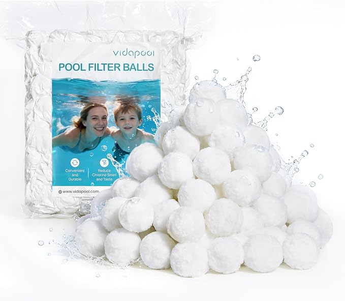 5.5 lbs Pool Filter Balls for Sand Filter, Replaces 180 lbs Sand | Reusable White Filter Balls for Swimming Pools, Lightweight Pool Filter Sand Replacement, Efficient Sand Filter Ball