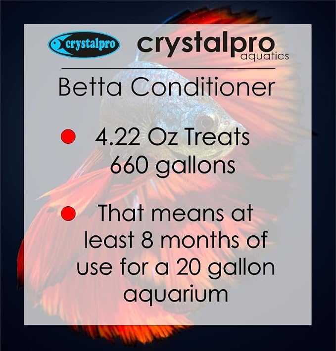 Crystalpro Betta Water Care Bundle - Betta Minerals and Betta Water Conditioner Bundle 4.22 Oz Each