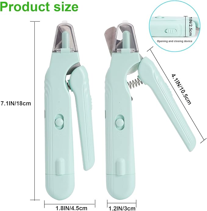 Pet Nail Clippers Dogs & Cats – Illuminates The Nail and Quick for Safe, Easy Trimming. Extra-Sharp Blades for Thick Nails, with Quick-Sensing tech to Prevent overcutting